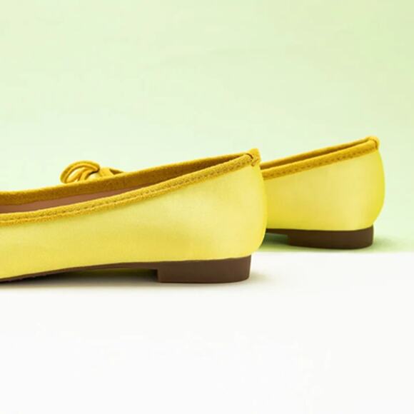 C.Paravano Flats Shoes for Women Yellow Ballet Flats Square Toe Yellow - Picture 4 of 5